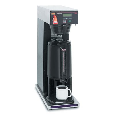 Bunn Axiom-DV-TS Dual Volt Thermal Server Cafetière automatique 12 tasses double tension avec serveur thermique, coffre noir, entonnoir en acier inoxydable