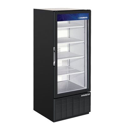Habco - ESM12-HC Black Single Glass Door Refrigerator (23 7/8" L x 24" W x 62" H)