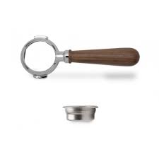 Lelit 58mm Chrome Bottomless Portafilter with Walnut Wood Handle (18-21g IMS)