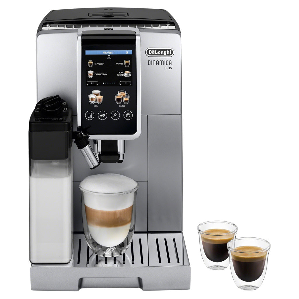 De'Longhi Dinamica Plus ECAM380: Automatic Espresso Machine with Built-In Grinder and LatteCrema System(Open Box)