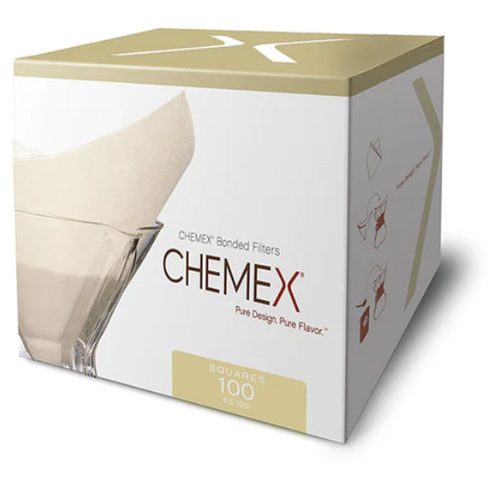 Chemex Carrés de filtre pré-pliés blanchis (100u)