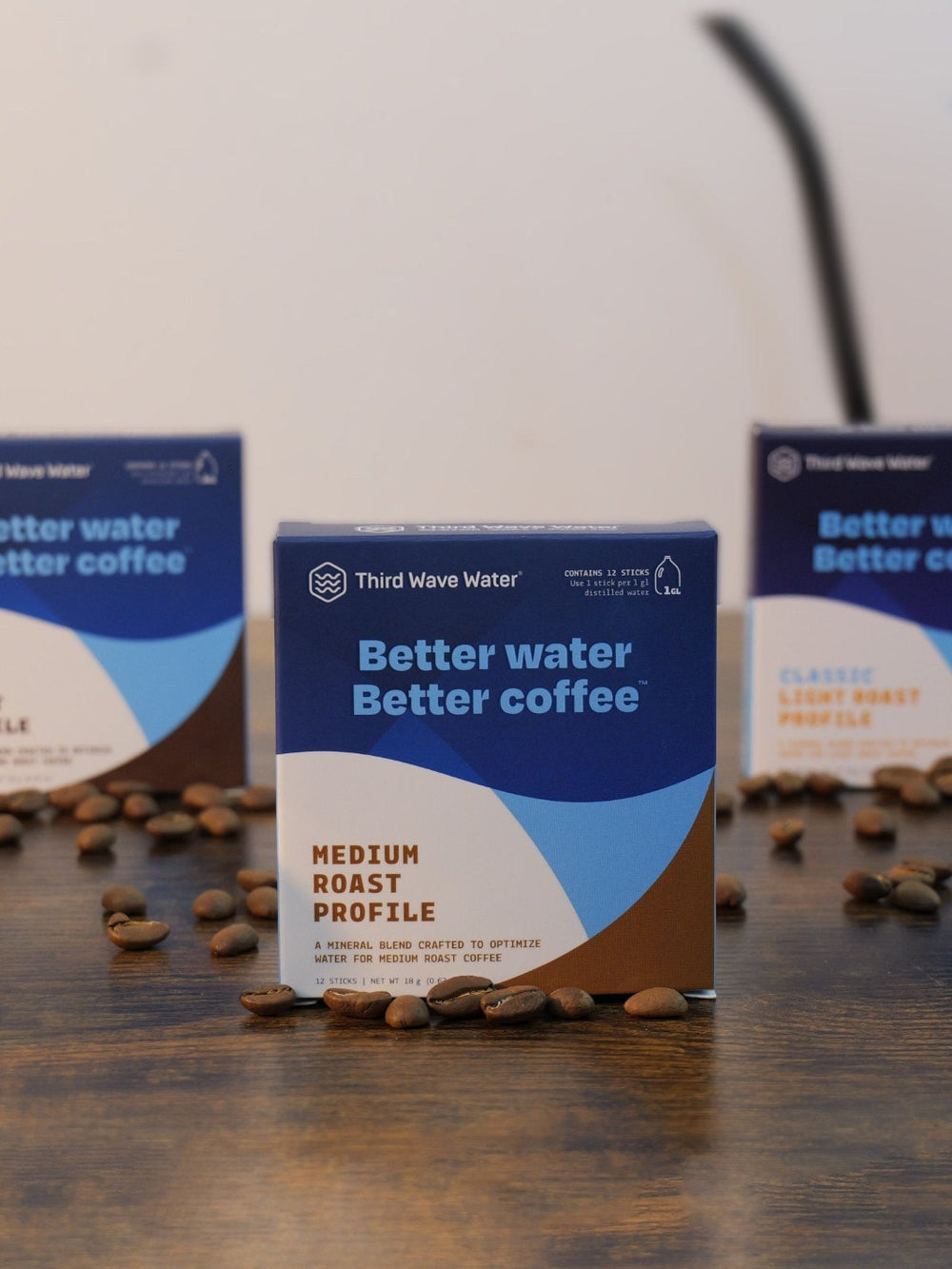Third Wave Water : sachets minéraux profil Medium Roast, format 1 gallon, boîte de 12