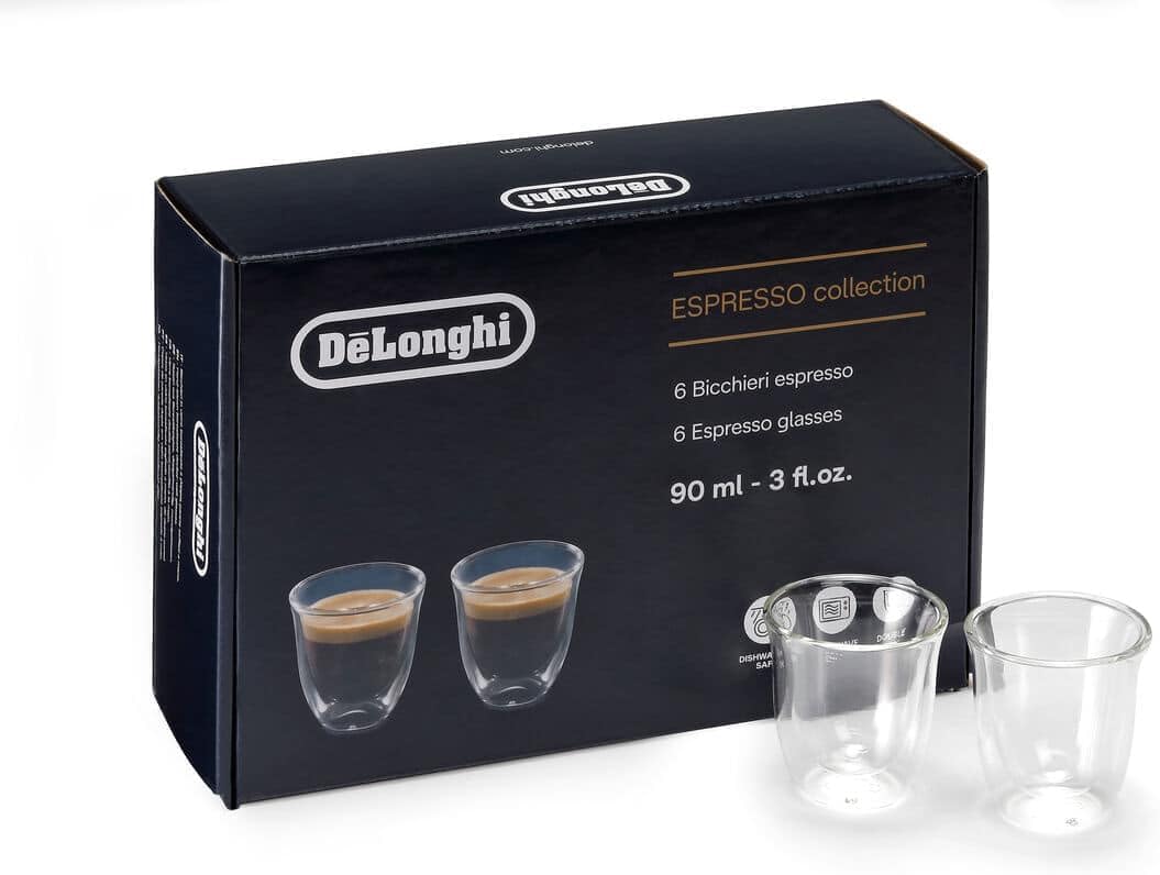 DeLonghi - 6 verres à espresso thermiques à double paroi