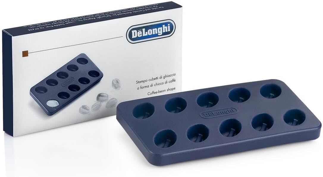 DeLonghi - Bac à glaçons en silicone, forme de grains de café (10 cubes)