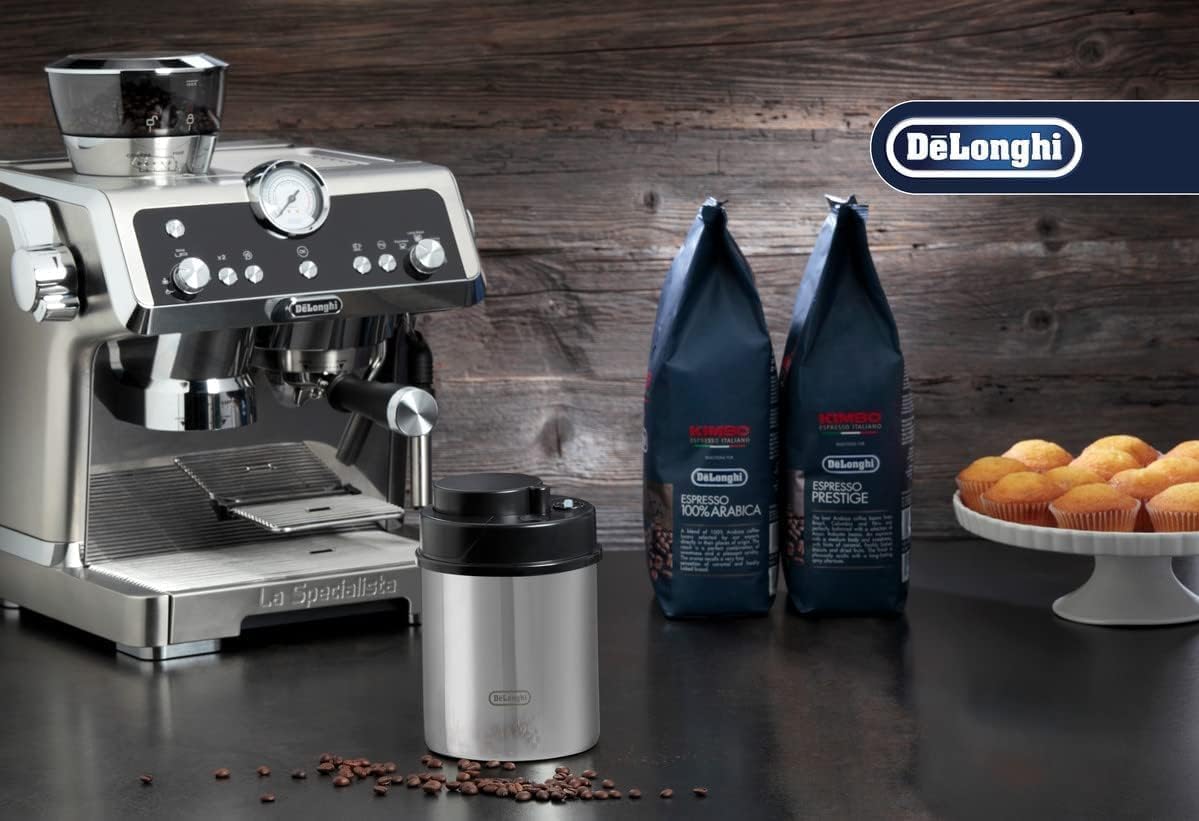 DeLonghi -Boîte à café sous vide en acier inoxydable (500 g)