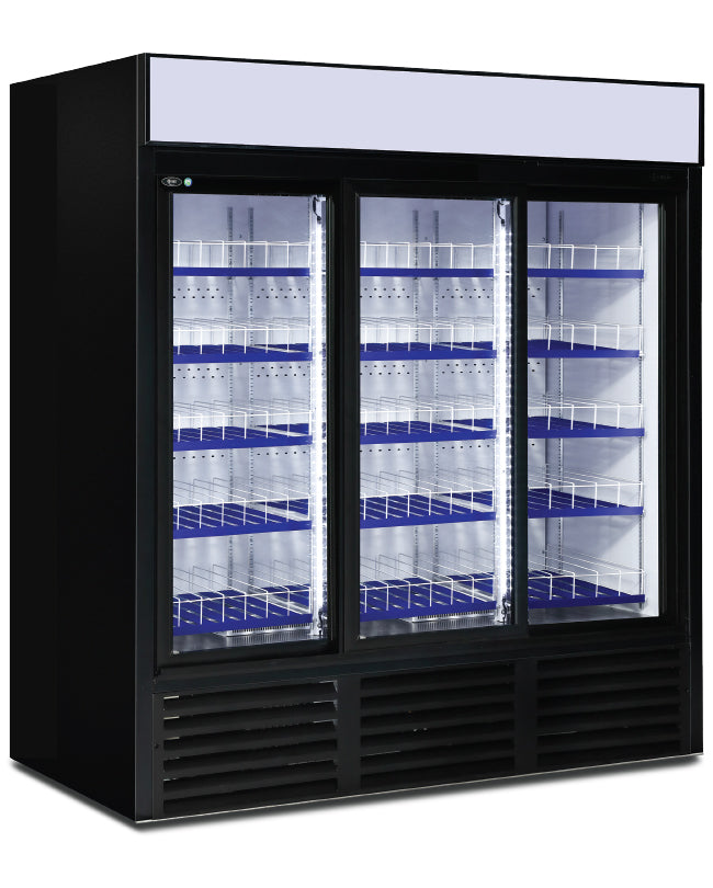 QBD - Réfrigérateur CD69-HC 3 portes coulissantes vitrées 78.125L X 29.75P X 78.125H