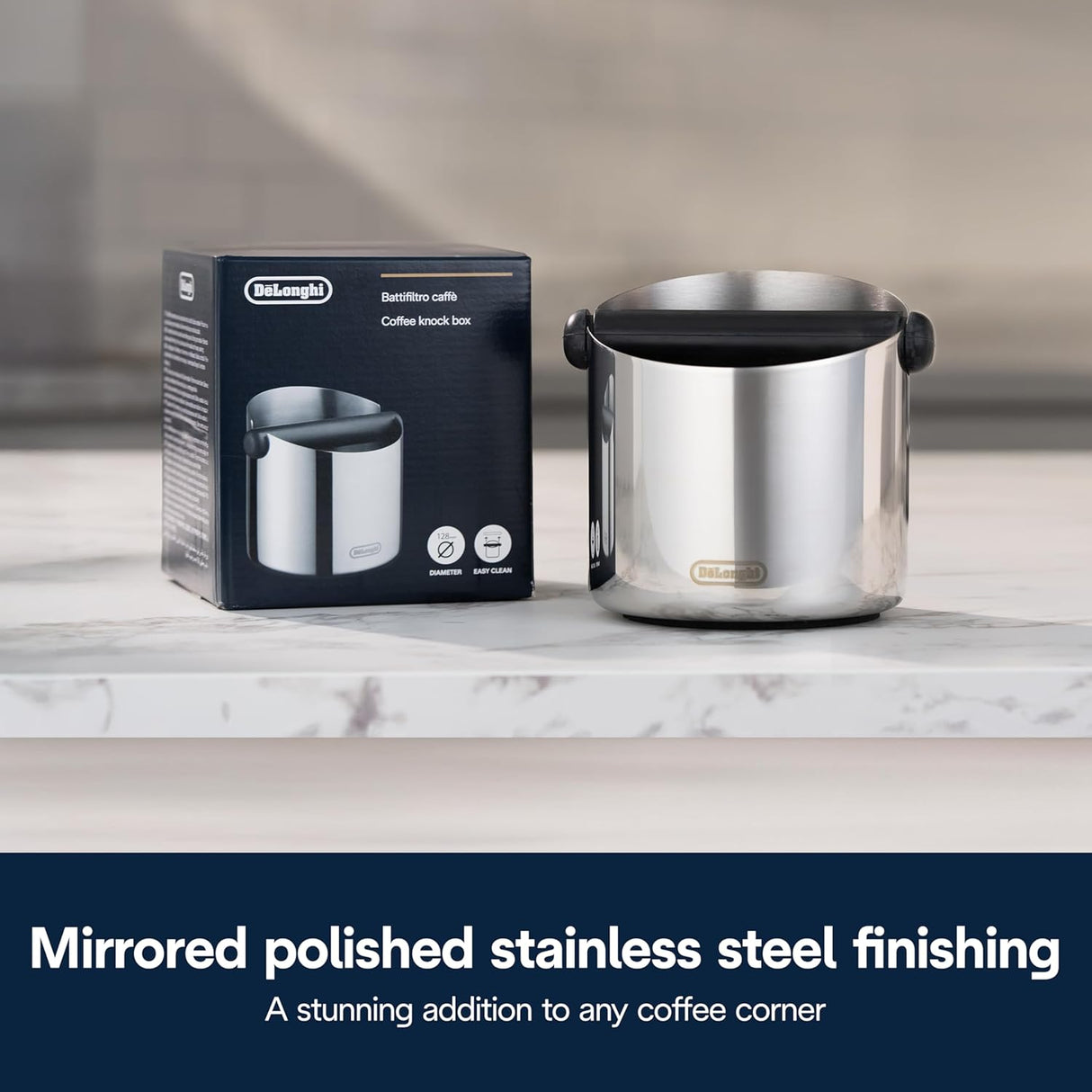 DeLonghi - Large Stainless Steel Grounds Container