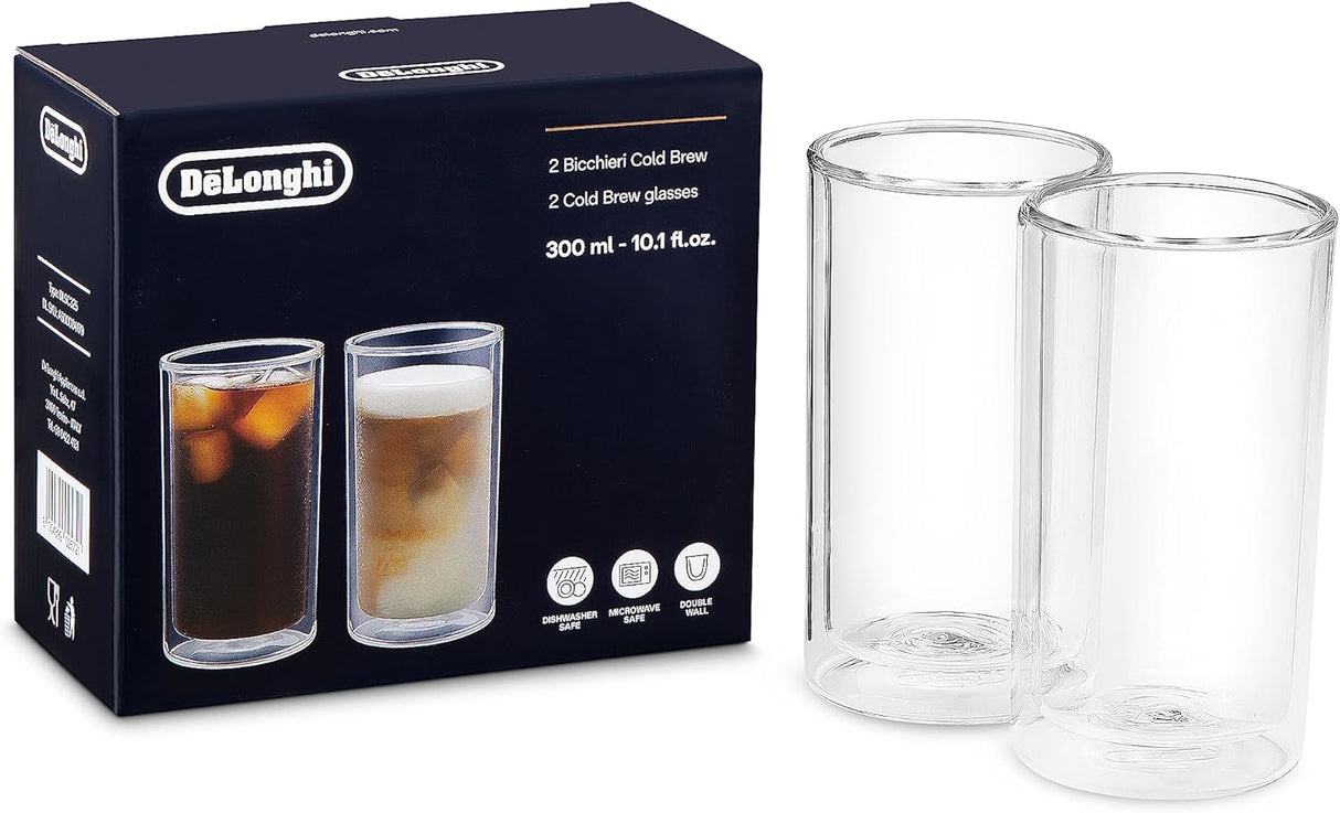 DeLonghi -  Lot de 2 grands verres à infusion à froid double paroi (300 ml)
