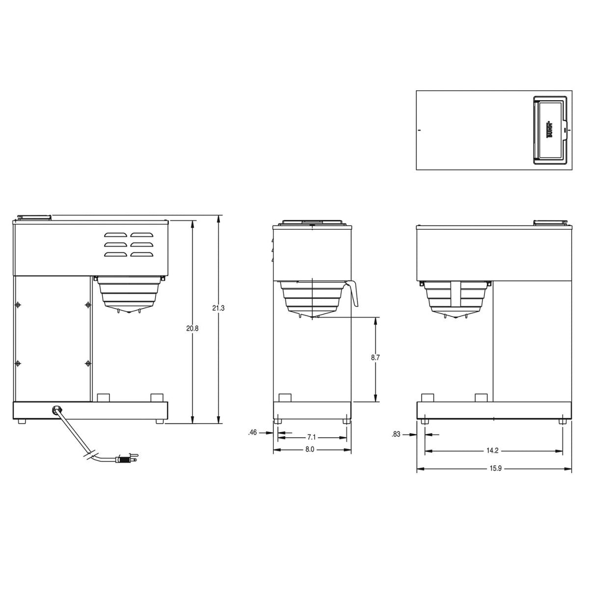 Bunn - VPR-TC Carafe isolée 120V BT/PF