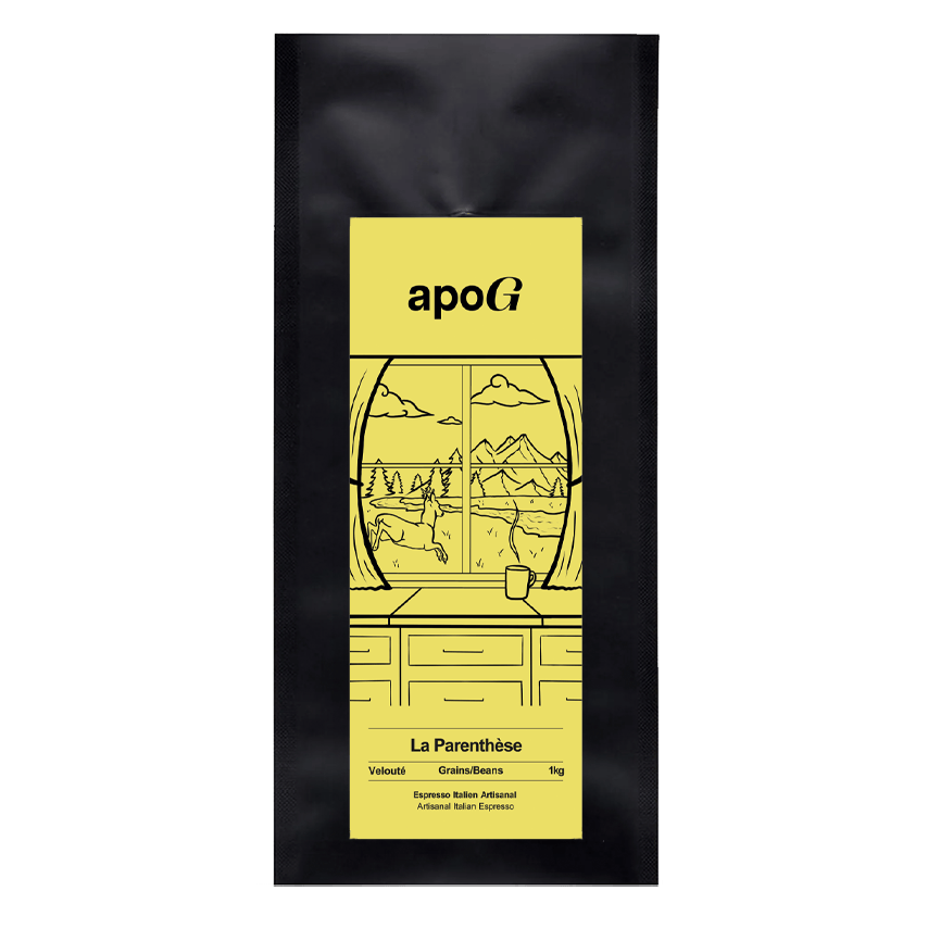 ApoG La Parenthèse : espresso italien artisanal, grains entiers, profil velouté, 1 kg