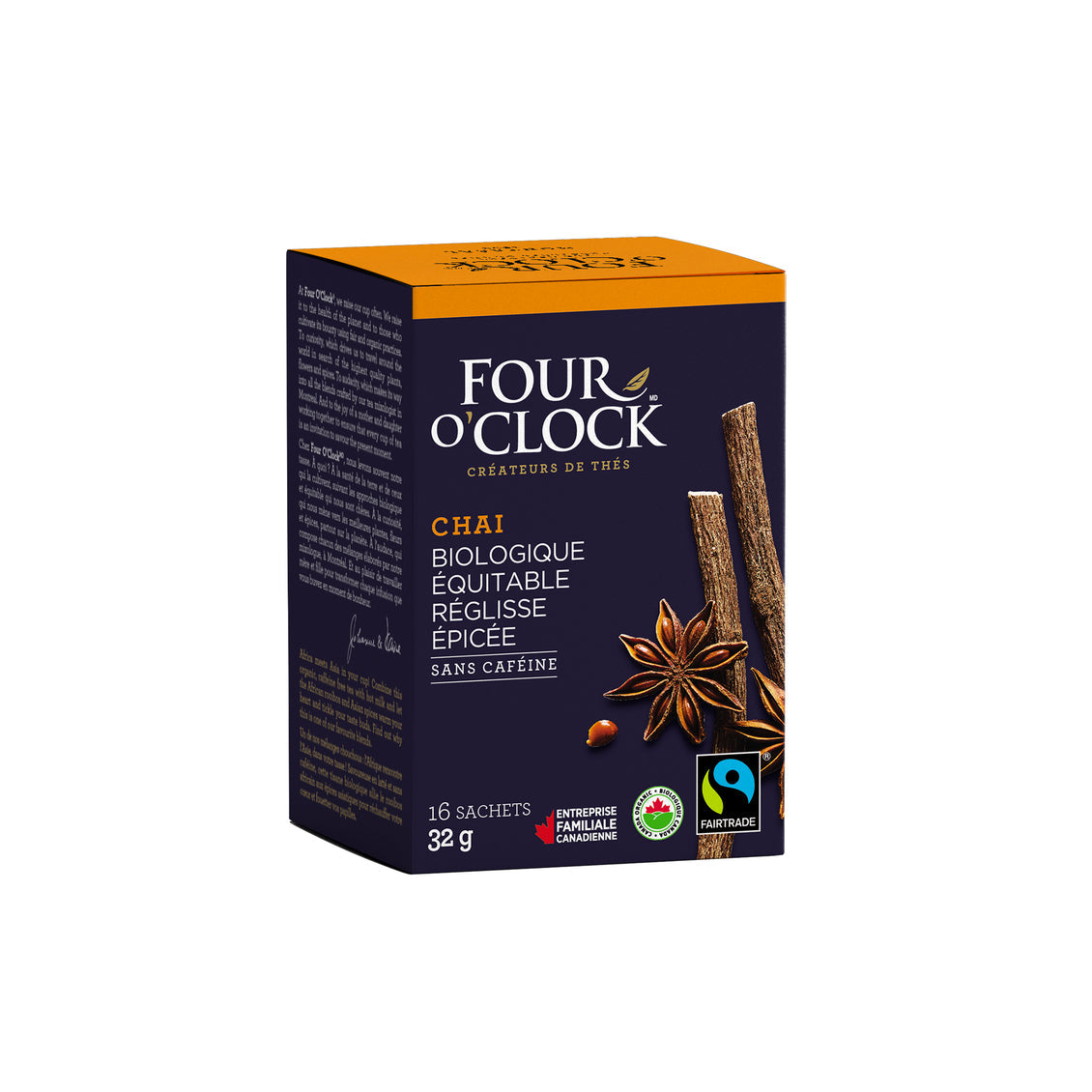 Four O'Clock - Tisane chai réglisse épicée biologique & équitable (16 sachets)