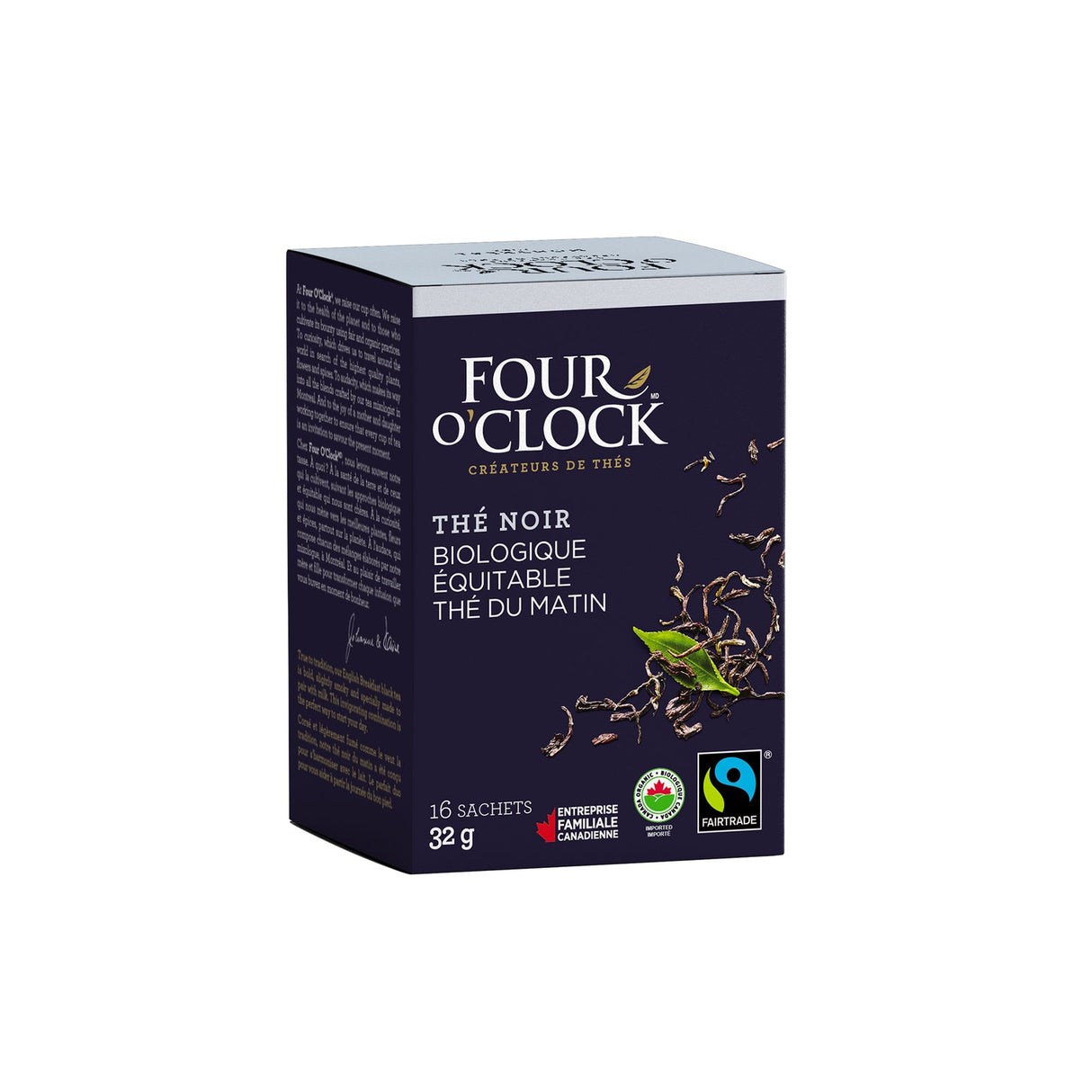 Four O'Clock - Thé noir du matin biologique & équitable (16 sachets)