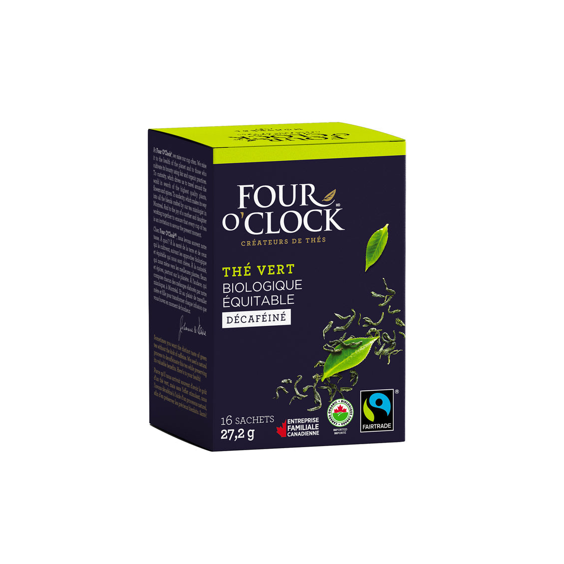 Four O'clock - Thé vert décaféiné biologique & équitable (16 sachets)