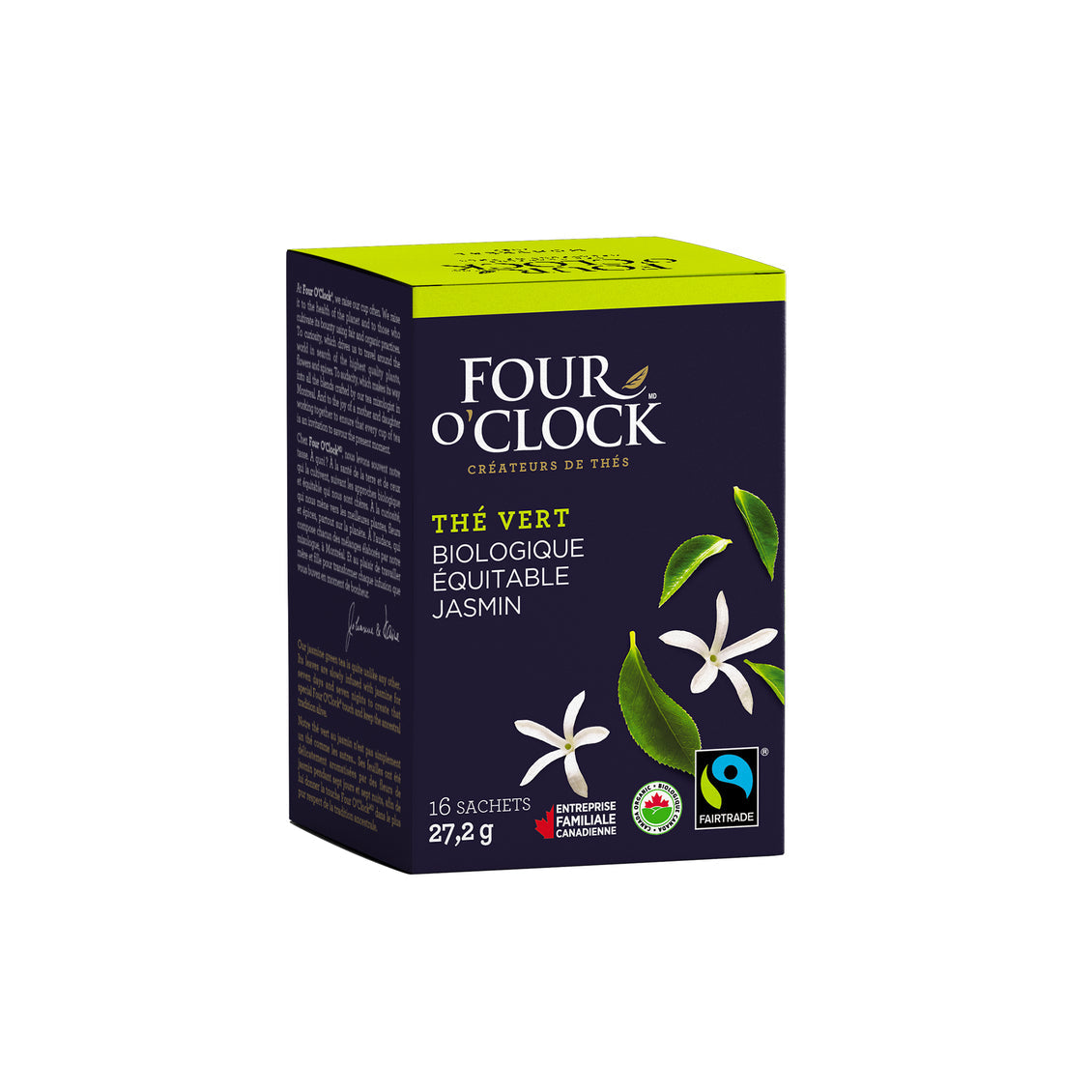 Four O'Clock - Thé vert jasmin biologique & équitable (16 sachets)