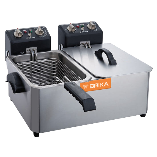 Brika - Friteuse de comptoir électrique, double bassin