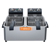 Brika - Friteuse de comptoir électrique, double bassin