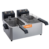 Brika - Friteuse de comptoir électrique, double bassin