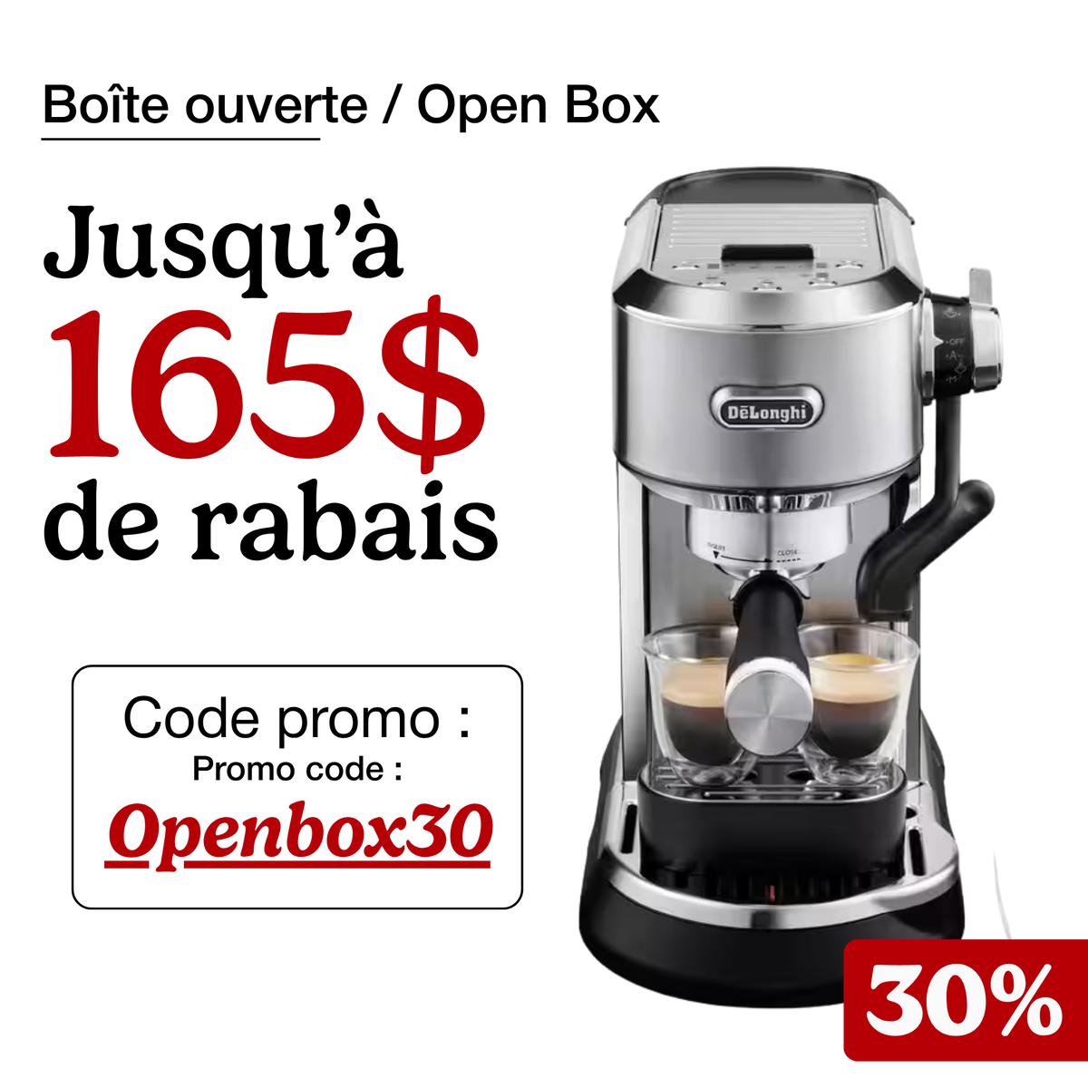 DeLonghi Dedica Maestro Plus : machine à espresso manuelle, buse vapeur Auto LatteArt, pompe 15 bars (boîte ouverte)