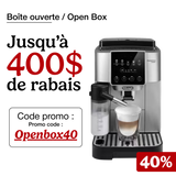 De'Longhi Magnifica Start Milk Silver : machine à espresso automatique avec broyeur intégré et système de lait LatteCrema (Boîte ouverte)