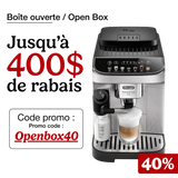 DeLonghi Magnifica Evo Milk : machine à espresso automatique, système LatteCrema Hot, moulin intégré 13 réglages (boîte ouverte)