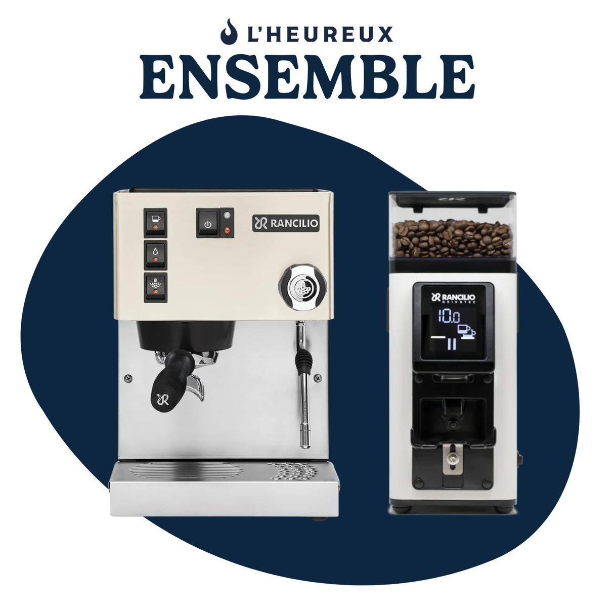 Ensemble Rancilio Silvia V6 Blanc & Rancilio Stile Blanc