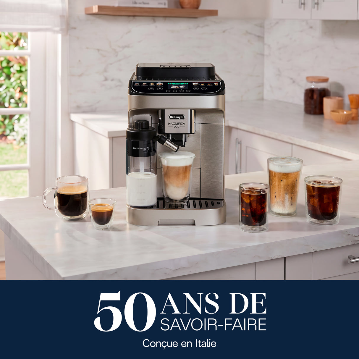 DeLonghi Magnifica Duo — Machine à café automatique avec mousse de lait chaude et froide