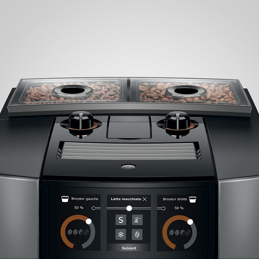 JURA J10 Twin: Automatic Coffee Machine with Dual Grinders, Cold Brew, and Panorama Coffee Panel Touchscreen