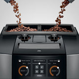 JURA J10 Twin: Automatic Coffee Machine with Dual Grinders, Cold Brew, and Panorama Coffee Panel Touchscreen