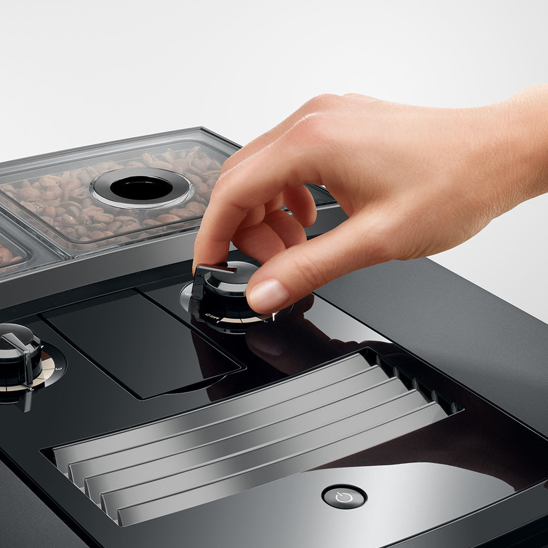 JURA J10 Twin: Automatic Coffee Machine with Dual Grinders, Cold Brew, and Panorama Coffee Panel Touchscreen