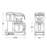 Moccamaster KBGV — Cafetière filtre certifiée SCA, carafe en verre, arrêt automatique, 1,25 L (10 tasses)