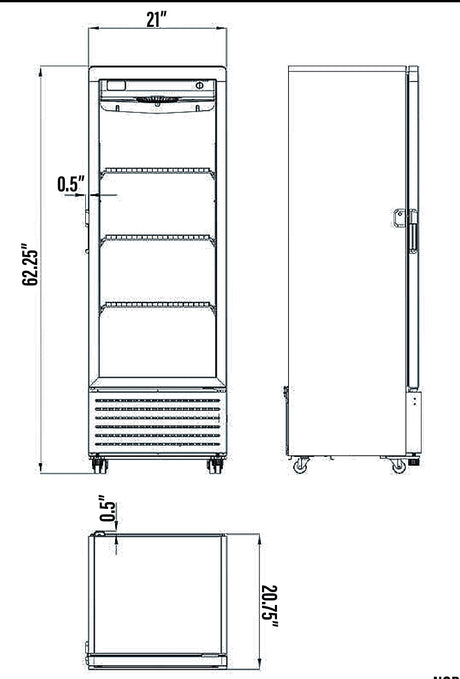 Réfrigérateur New Air NGR-21-62H  8 p3 - 1 Porte vitrée