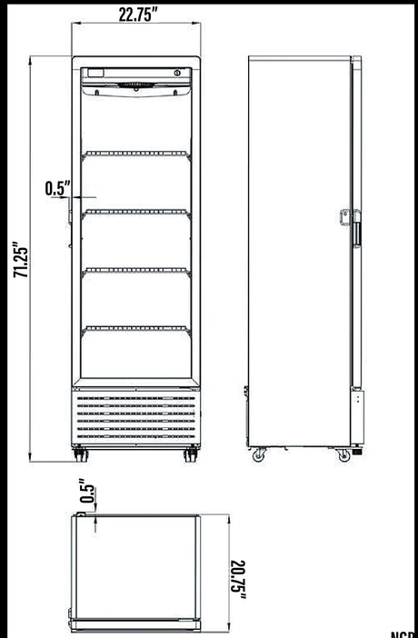 Réfrigérateur New Air NGR-23-71H 10.6 p3 - 1 Porte vitrée