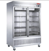 New Air - Congélateur en Inox avec 2 portes vitrées 55 po