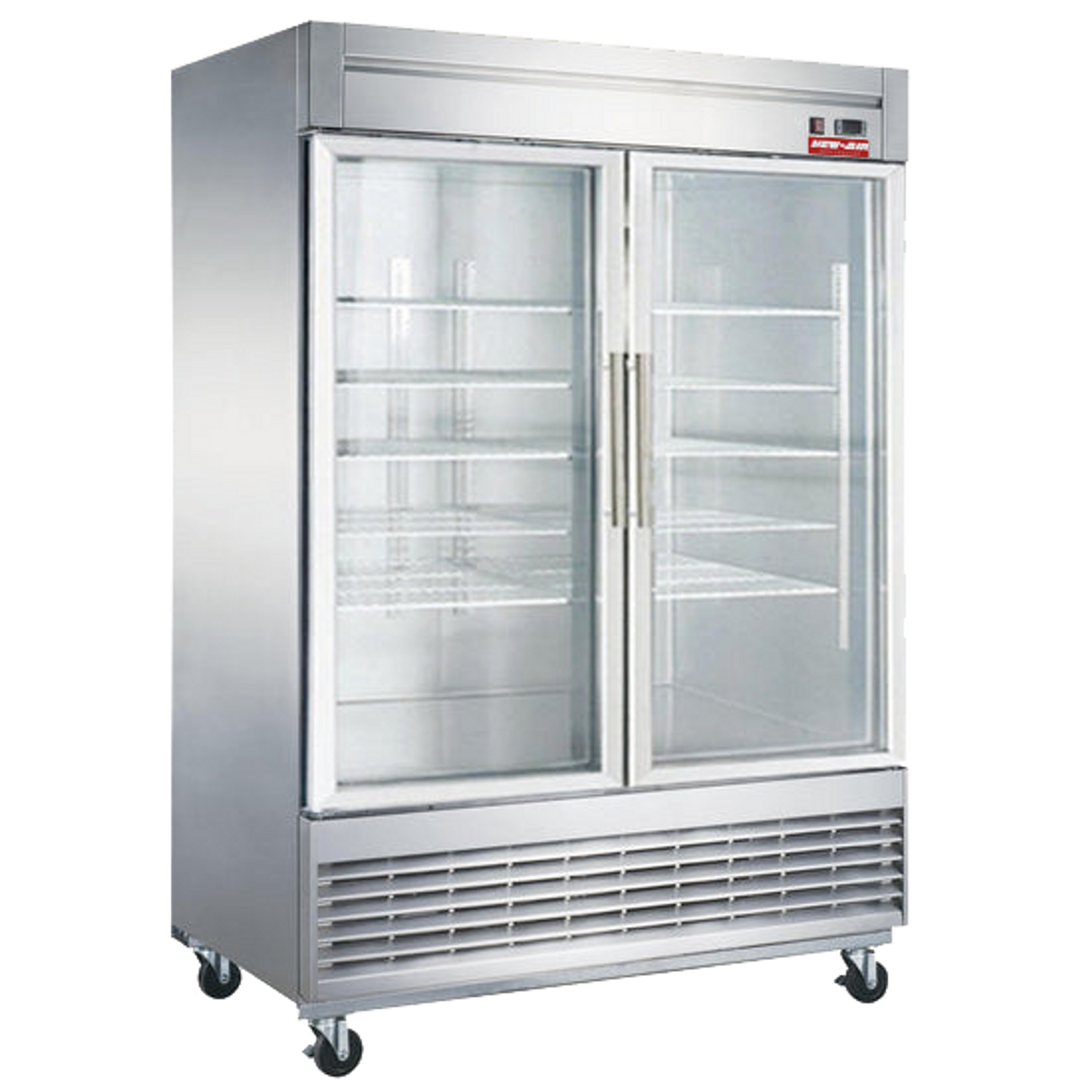 New Air - Réfrigérateur en Inox avec 2 portes vitrées 55 po