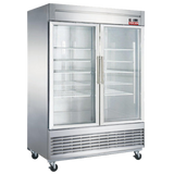 New Air - Réfrigérateur en Inox avec 2 portes vitrées 55 po