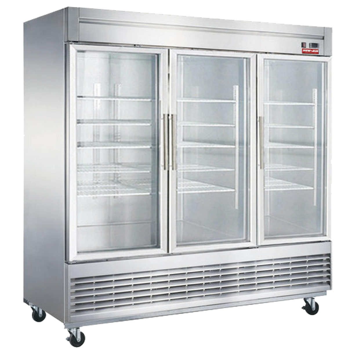 New Air - Réfrigérateur en Inox avec 3 portes vitrées 83 po