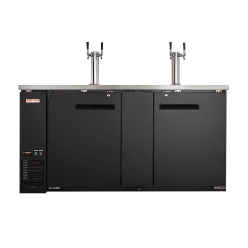 New Air dispensateur à bière NBD-69-SB 2 portes avec serrures et 2 tours à bières double / 69"