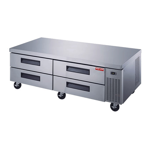 New Air NCB-072-SS Refrigerated Chef Base / 4 Stainless Steel Drawers 