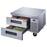 New Air - Base réfrigérée 60" en inox 2 tiroirs