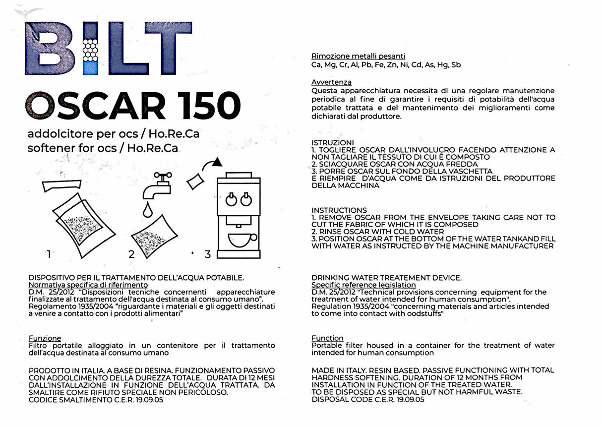 Adoucisseur d'eau à résine Oscar 150K (réservoir d'eau de 4 L et -)