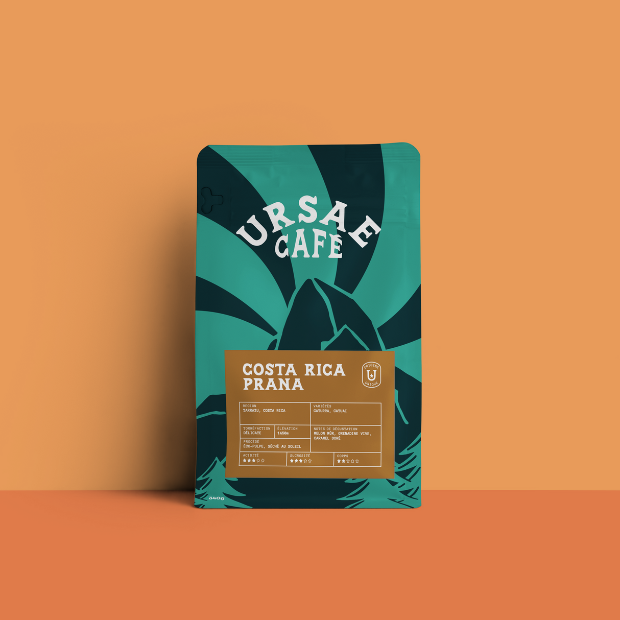 Ursae Prana — Whole Bean Coffee, Medium Roast, Tarrazu Costa Rica, Eco-Pulp Process