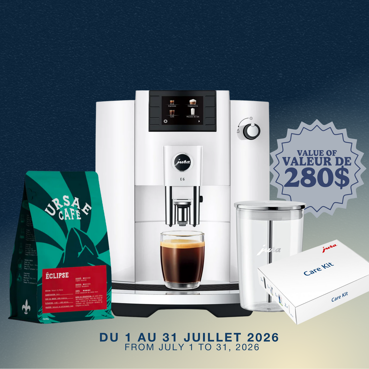 Jura E6 — Machine à espresso automatique avec broyeur professionnel et Easy Cappuccino