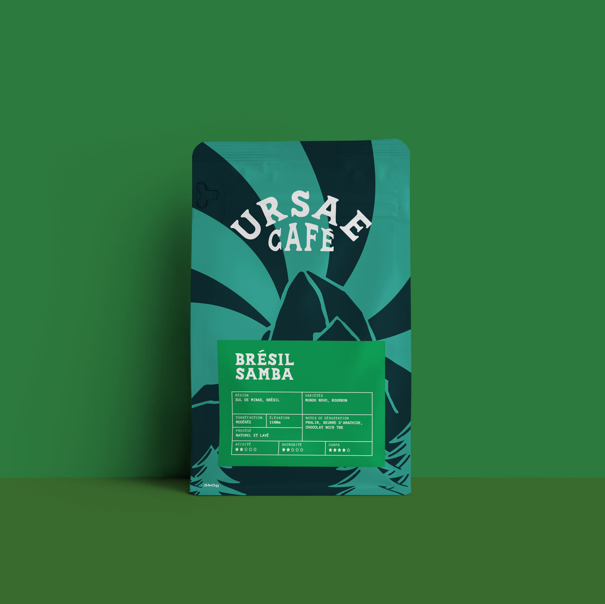 Ursae Brésil Samba — Whole Bean Coffee, Medium Roast, Brazil & Sumatra, Natural Process