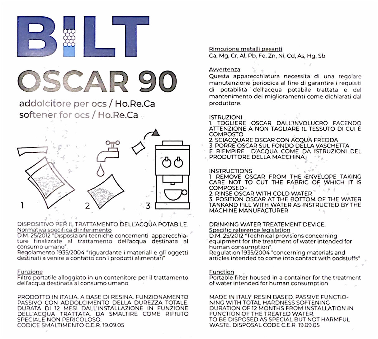 Adoucisseur d’eau à résine Oscar 90K (réservoir d'eau de 2.5 L et -)