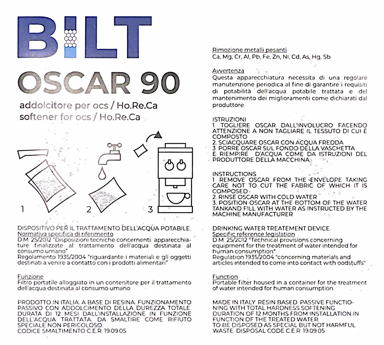 Adoucisseur d’eau à résine Oscar 90K (réservoir d'eau de 2.5 L et -)