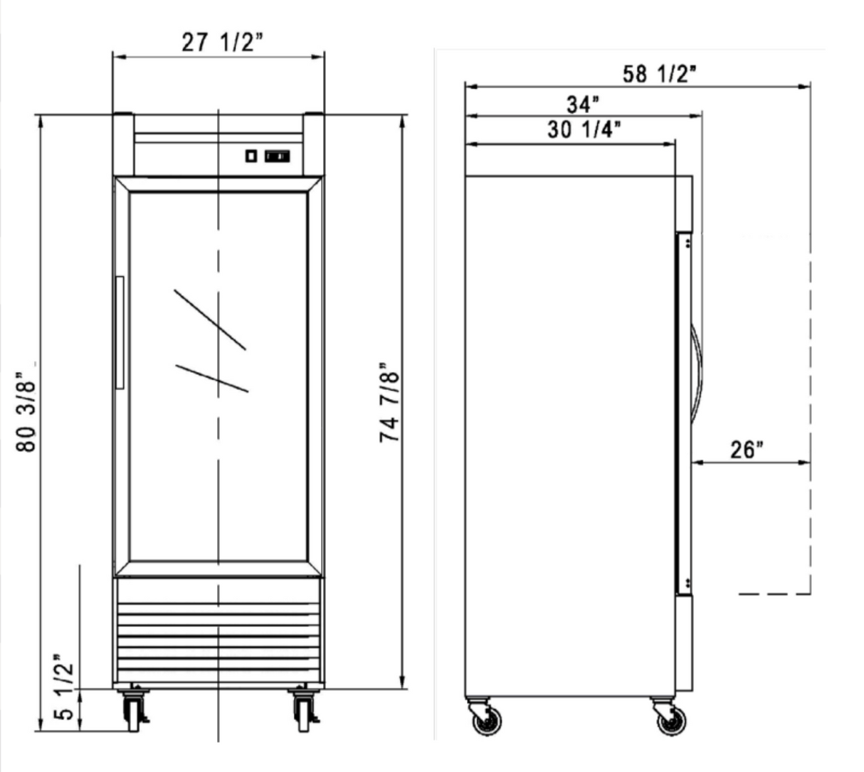 New Air - Congélateur en Inox avec porte vitrée 28 po