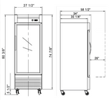 New Air - Congélateur en Inox avec porte vitrée 28 po