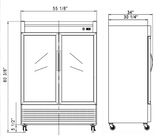 New Air - Congélateur en Inox avec 2 portes vitrées 55 po