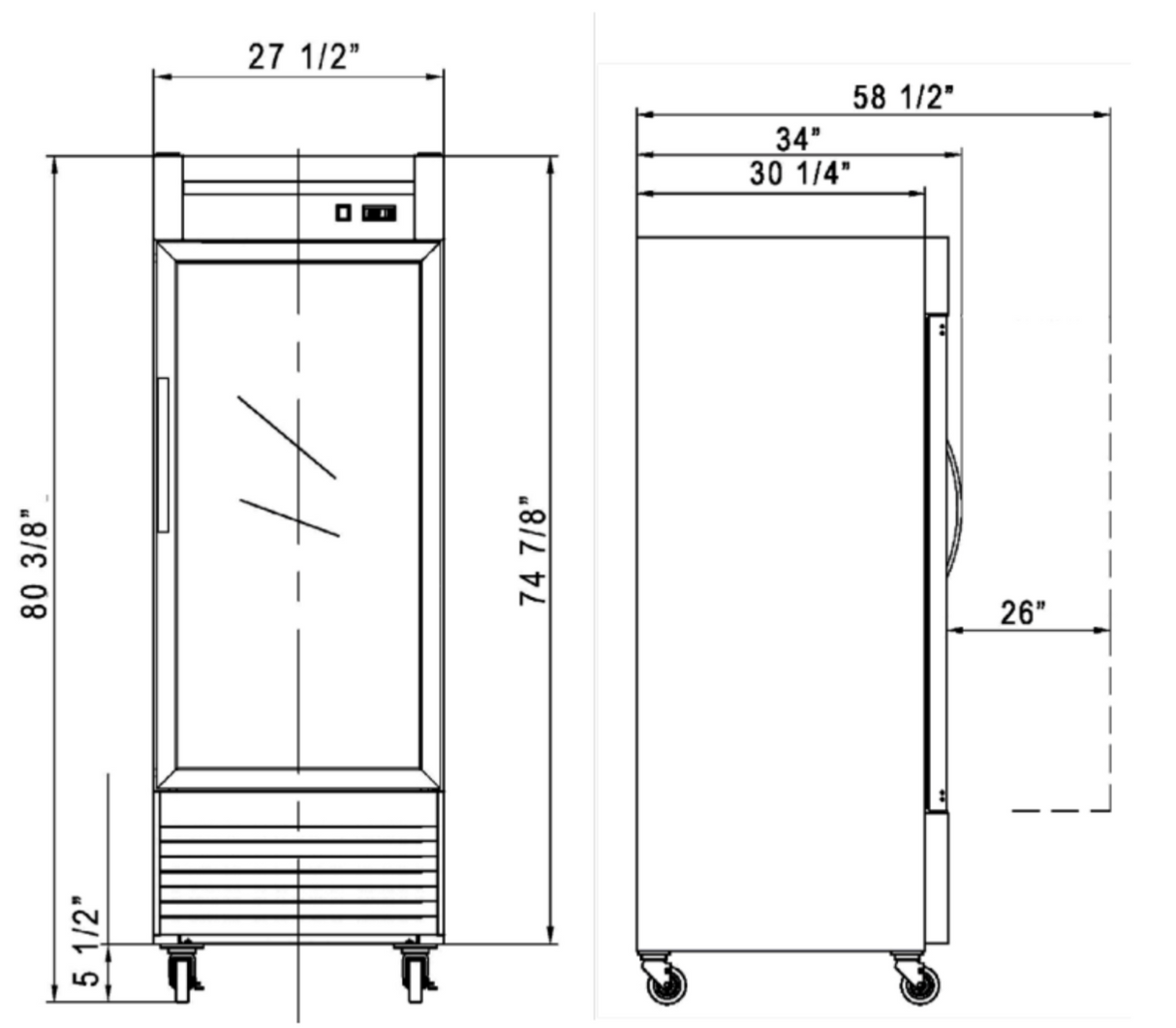 New Air - Réfrigérateur en Inox avec porte vitrée 28 po