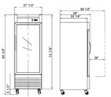 New Air - Réfrigérateur en Inox avec porte vitrée 28 po